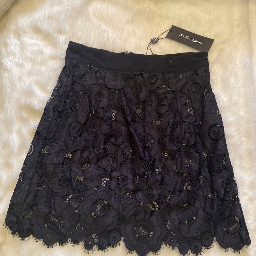 For Love & Lemons Black Lace Skirt